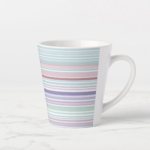Aqua, Rosé und Lavendelstreifen Milchtasse