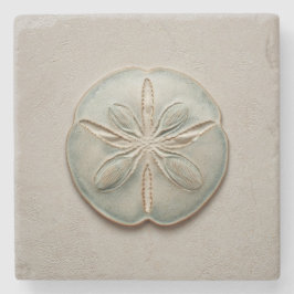 Aqua Sand Dollar Coastal Steinuntersetzer
