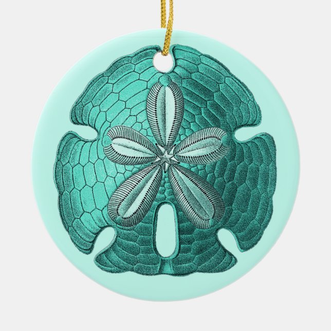 Aqua Sand Dollar Ornament (Vorne)