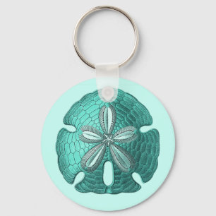Aqua Sand Dollar Schlüsselanhänger