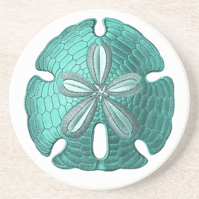 Aqua Sand Dollar Stone Untersetzer (Vorne)