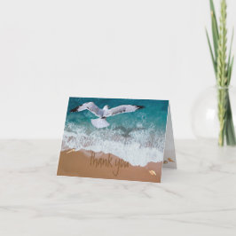 Aqua Sand Writing Beach Scene + Sand Dankeskarte