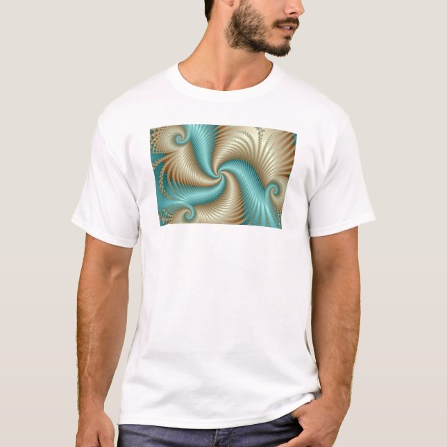 Aqua Satin - Fraktal T-Shirt (Vorderseite)
