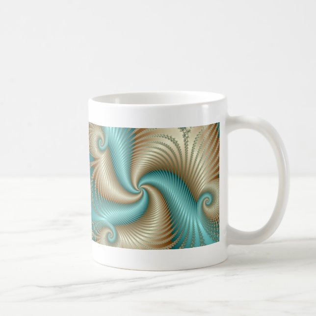 Aqua Satin - Fraktal Tasse (Rechts)