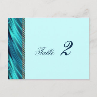 Aqua-Satin- und Silberkette Postkarte