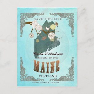 Aqua Save the Date - Mainstream Karte mit schönen