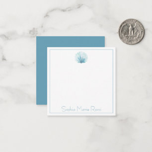 Aqua Scallop Seashell Personalisiert Mitteilungskarte