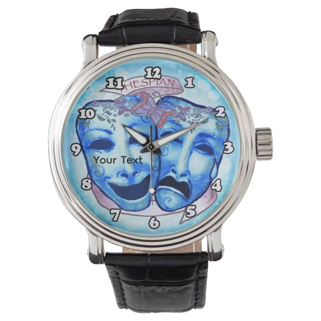 Aqua Schauspielermasken Armbanduhr (Vorderseite)
