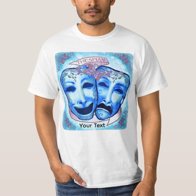 Aqua Schauspielermasken T-Shirt (Vorderseite)