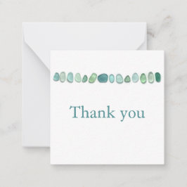 Aqua Sea Glass Flat Note Card Mitteilungskarte
