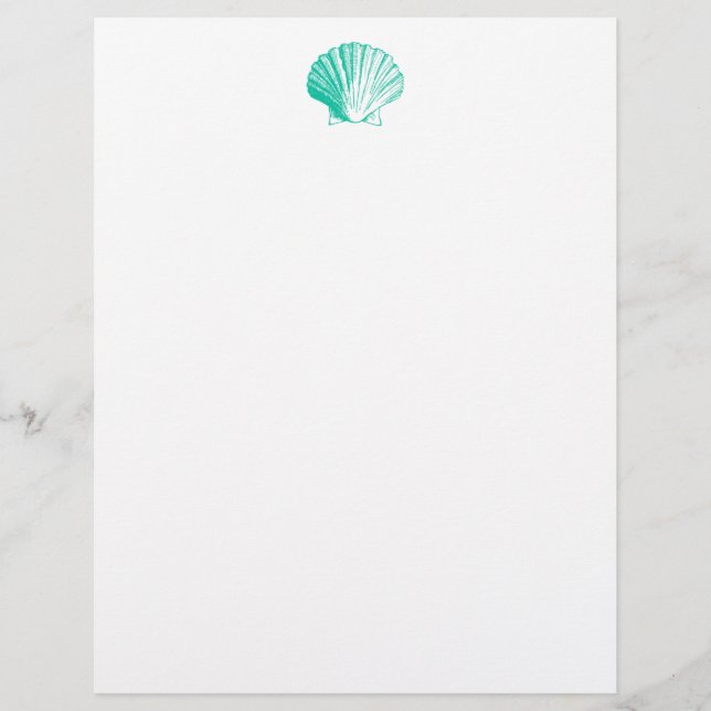 Aqua Seashell Letterhead (Vorderseite)