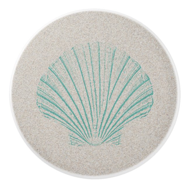 Aqua-SeeMuschel mit Sand-Beschaffenheit Keramikknauf (Vorderseite)