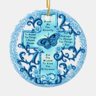 Aqua Serenity Kreuz-Ornament Keramik Ornament