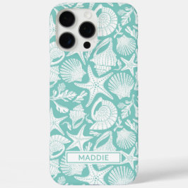Aqua Shells Personalized iPhone 16 Pro Max Hülle