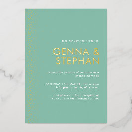 Aqua Shimmer Folie Einladungskarte Folieneinladung