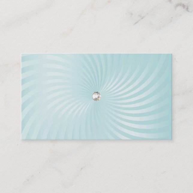 Aqua Shimmer Twirl Business Card Visitenkarte (Vorderseite)