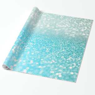 Aqua-silberner Strand-blaue Geschenkpapier