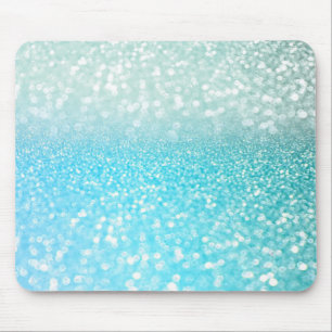 Aqua-silberner Strand-blaue Mousepad