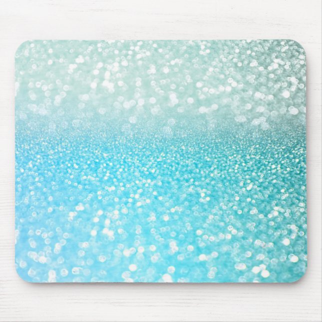 Aqua-silberner Strand-blaue Mousepad (Vorne)
