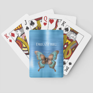 Aqua Silver Snake Print Spielkarten