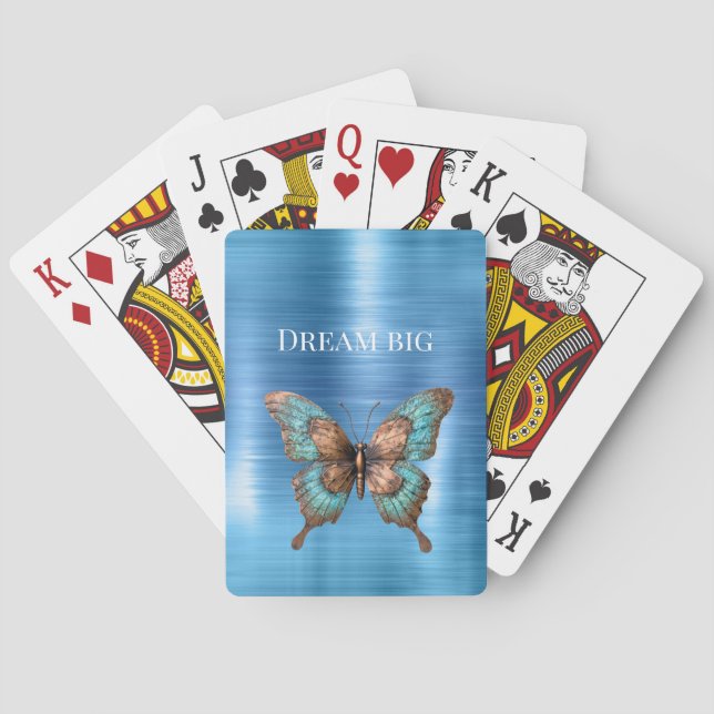 Aqua Silver Snake Print Spielkarten (Rückseite)