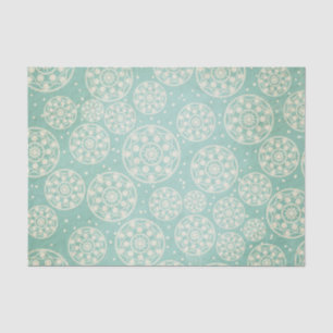 Aqua Snowflake Circles Tissue Seidenpapier