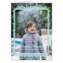 Aqua Snowflake Frame Holiday Foto
