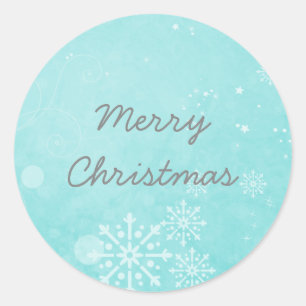 Aqua Snowflake Wirbel Festtage Stickers