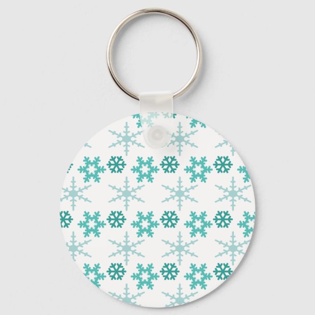 Aqua Snowflakes Schlüsselanhänger (Vorderseite)