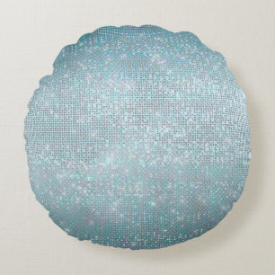 Aqua Sparkle Rundes Kissen