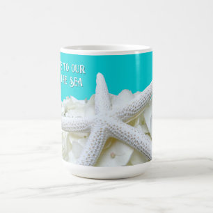 Aqua Starfish Floral Beach House Persönliche Berat Kaffeetasse