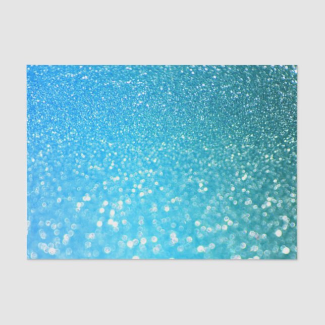 Aqua-Strand-blauer Sommer-Glitzer Seidenpapier (Vorderseite)