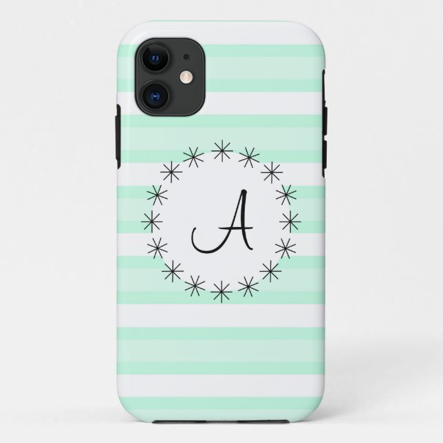 Aqua Stripe "Monogram" iPhone Gehäuse Case-Mate iPhone Hülle (Rückseite)