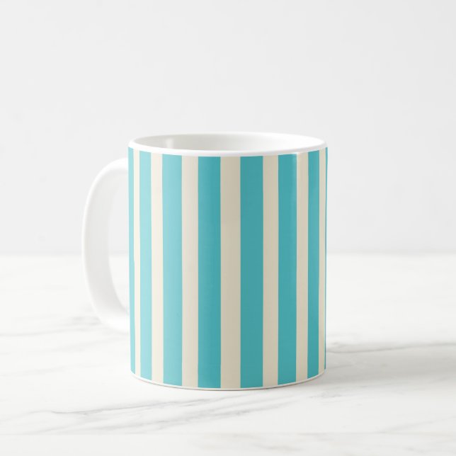 Aqua Stripes Kaffeetasse (Vorderseite Links)