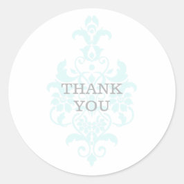 Aqua Subtle Damask Danke Stickers