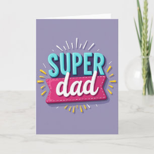 Aqua Super Dad Banner Karte