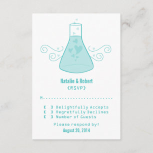 Aqua Sweet Chemistry Response Card RSVP Karte