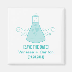 Aqua Sweet Chemistry Save the Date Magnet