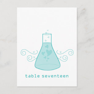 Aqua Sweet Chemistry Tischnummer Postcard