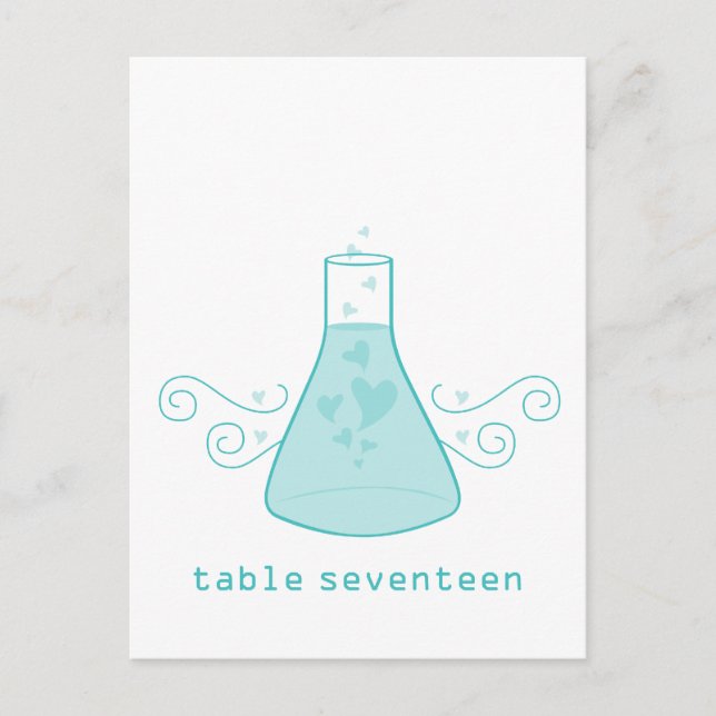 Aqua Sweet Chemistry Tischnummer Postcard (Vorderseite)