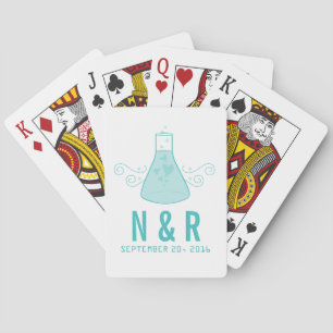 Aqua Sweet Chemistry Wedding Cards Spielkarten