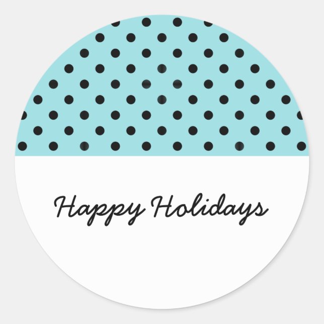 Aqua Sweet Polka Dot Holiday Stickers (Vorderseite)