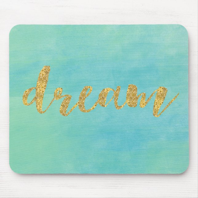 Aqua-tadelloser Aquarell-Goldtraum Mousepad (Vorne)