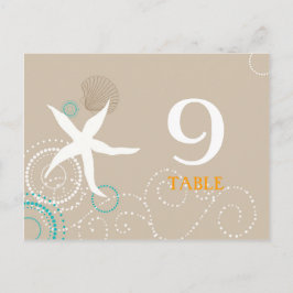 Aqua Tan White Beach Hochzeiten Tischnummern