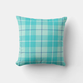 Aqua Tartan Kariert Kissen
