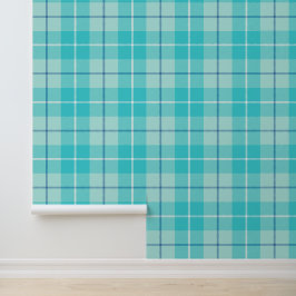 Aqua Tartan Kariert Tapete