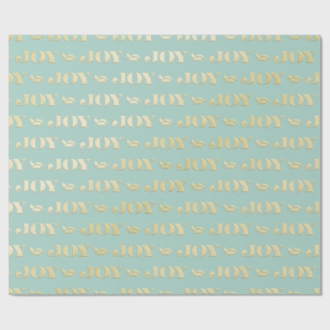 Aqua & Teal Christmas Wrapping Paper with Gold Acc Geschenkpapier (Flach)