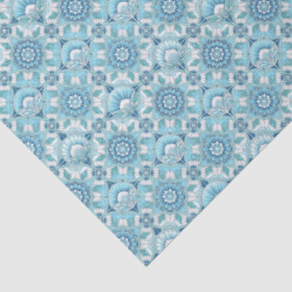Aqua, Teals, Blues & White Art Deco Coastal Seidenpapier