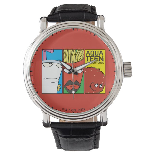 Aqua Teen Hunger Force Character Panel Graphic Armbanduhr (Vorderseite)