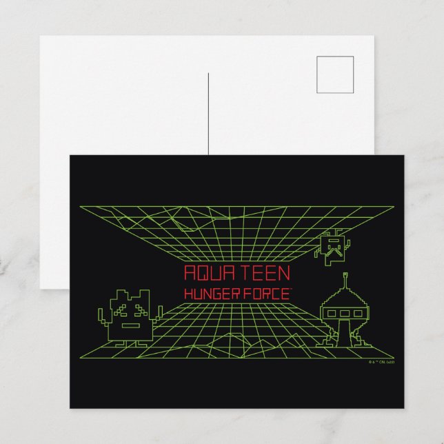 Aqua Teen Hunger Force Mooninites Game-Logo Postkarte (Vorne/Hinten)